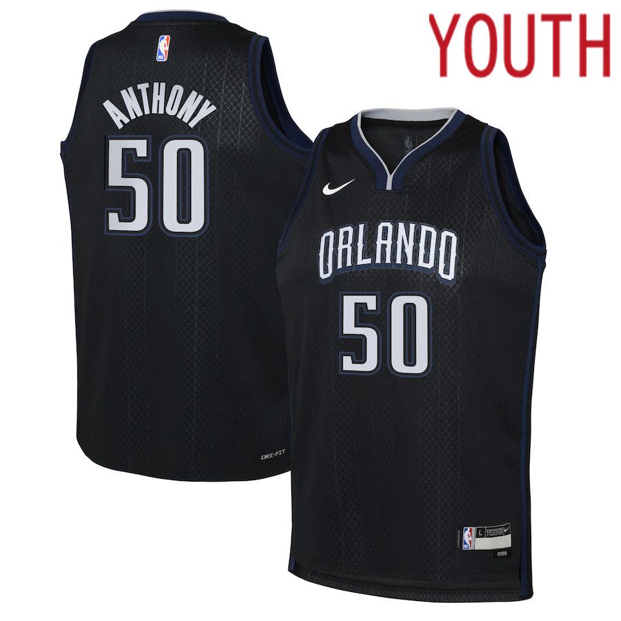 Youth Orlando Magic 50 Cole Anthony Nike Black City Edition 2022-23 Swingman NBA Jersey